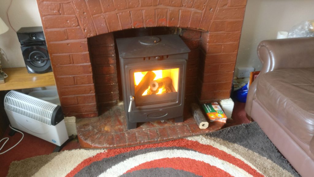 black wood burning stove