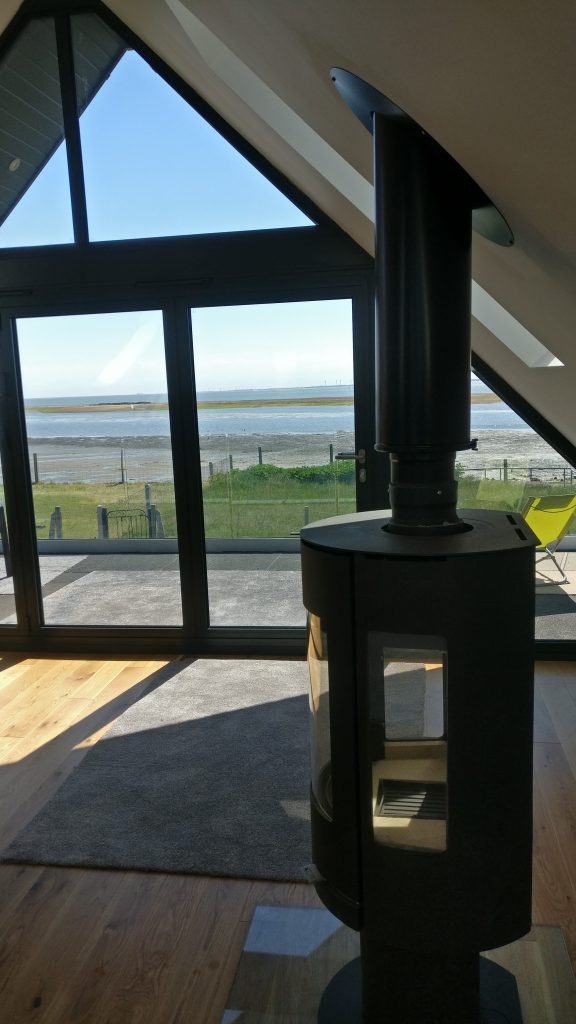 stove by large window