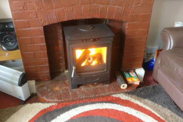 black wood burning stove