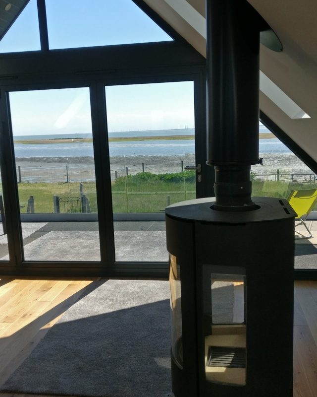 stove by large window